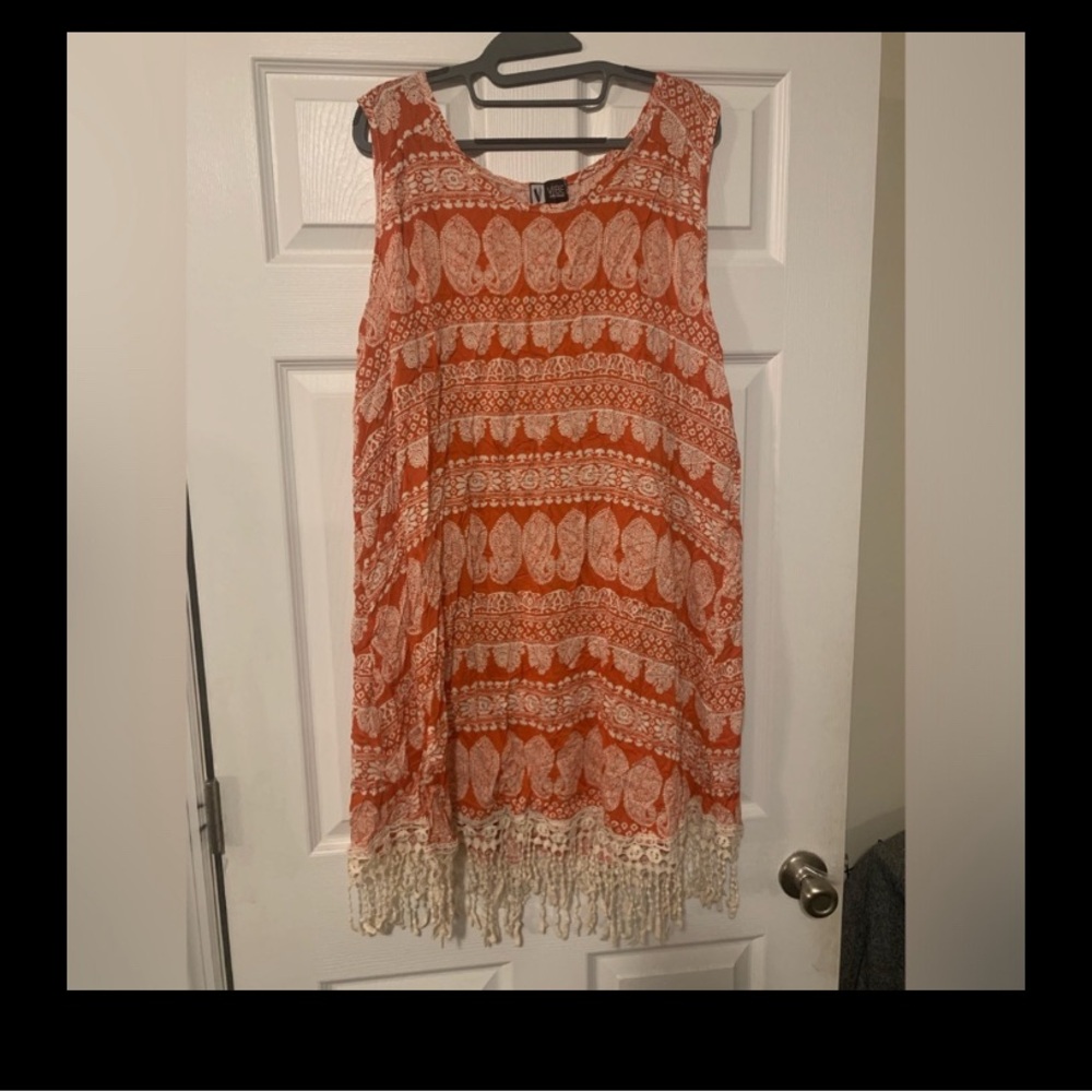 Vibe Sportswear 3X Sleeveless 
 Sleeveless Dress with Fringe